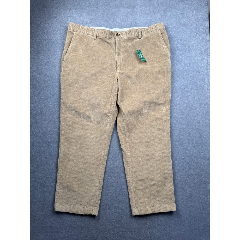 LL Bean‎ Classic Fit Corduroy Pants Mens 42x28 Tan Khaki Stretch Cotton Preppy